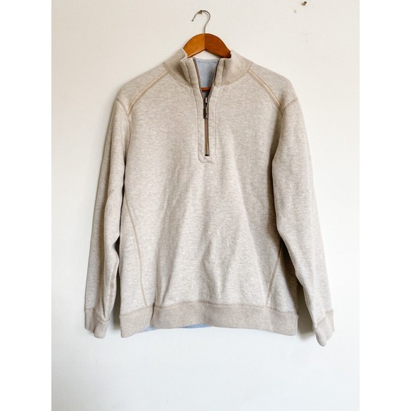 Tommy Bahama Cream Zip Up Sweater - Picture 1 of 6